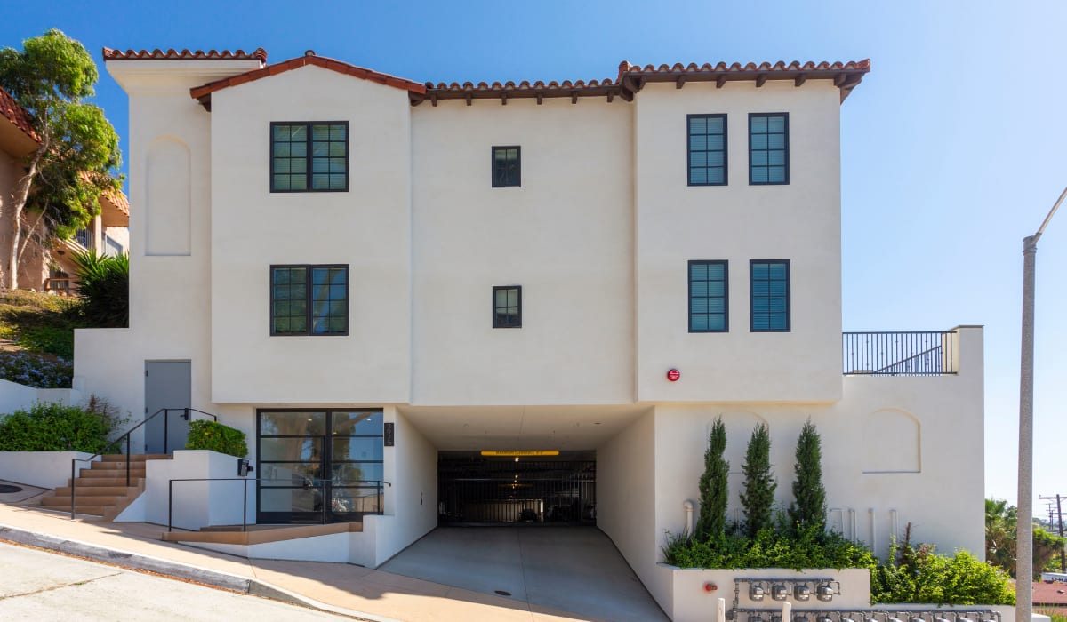Controlled access parking at Mission West Lofts in San Diego, California
