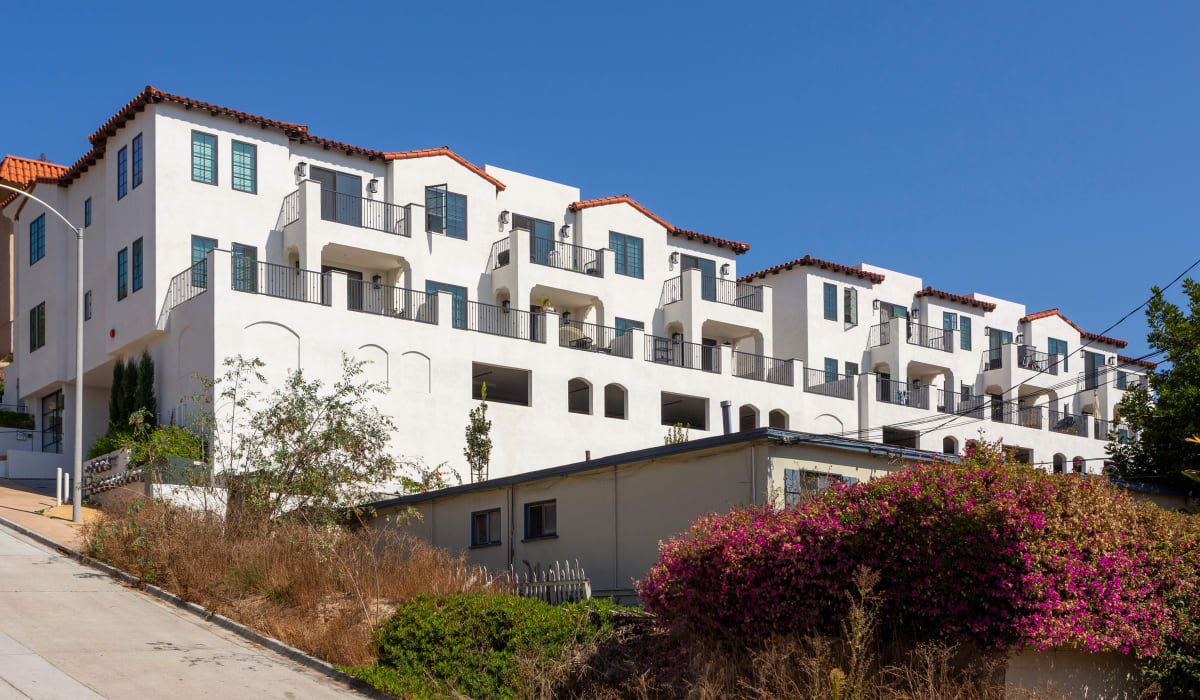 Apartment building at Mission West Lofts in San Diego, California