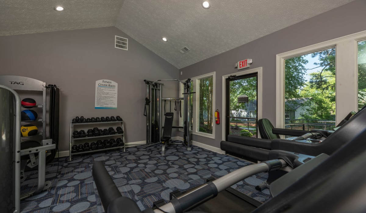 More equipment in fitness center at Reserve at Garden Lake in Riverdale, Georgia