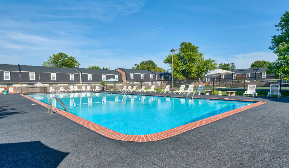 Pool outside at Old Bridge Apartments in Richmond, Virginia