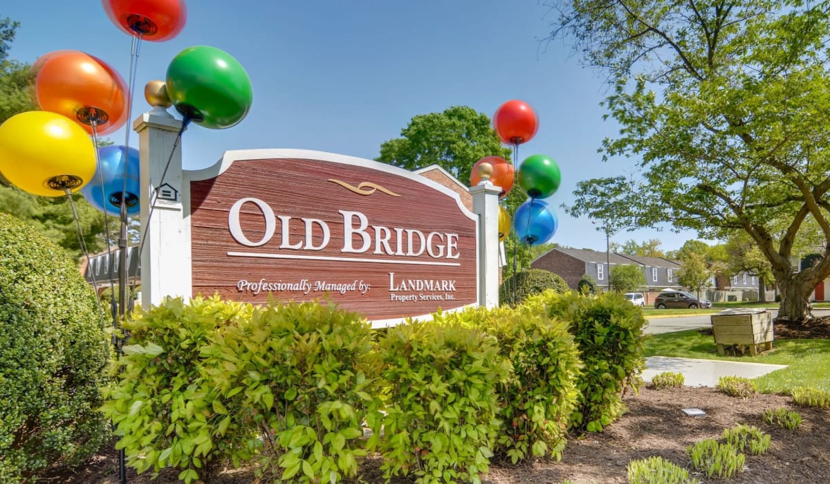 Signage outside of Old Bridge Apartments in Richmond, Virginia