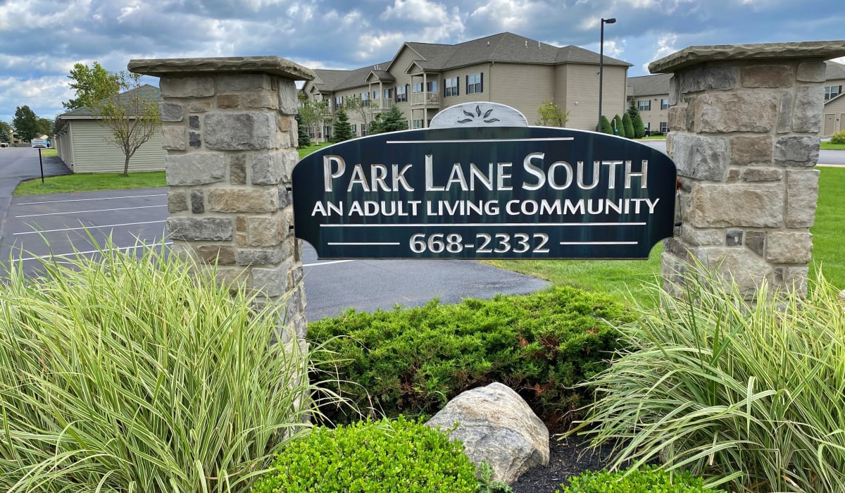 Outdoor sign at Park Lane South Apartments in Depew, New York