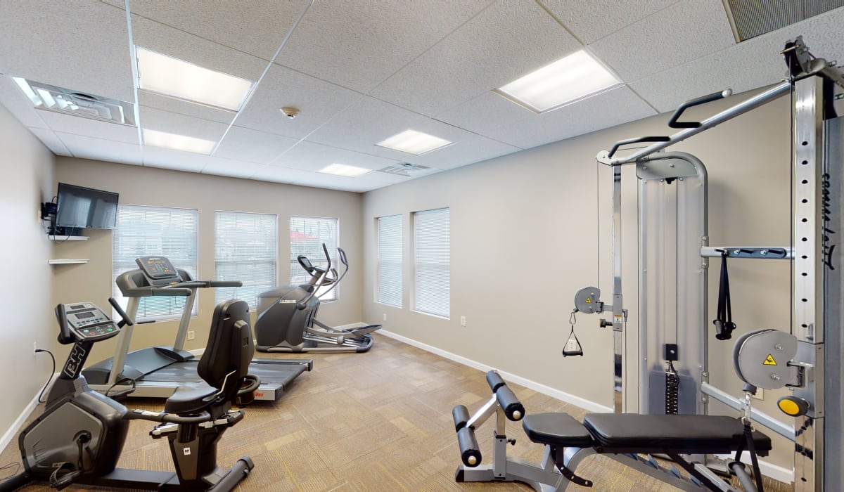 Fitness center at Park Lane South Apartments in Depew, New York