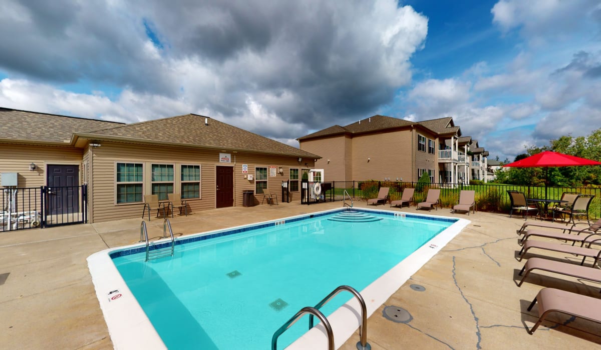 Outdoor swimming pool at Park Lane South Apartments in Depew, New York