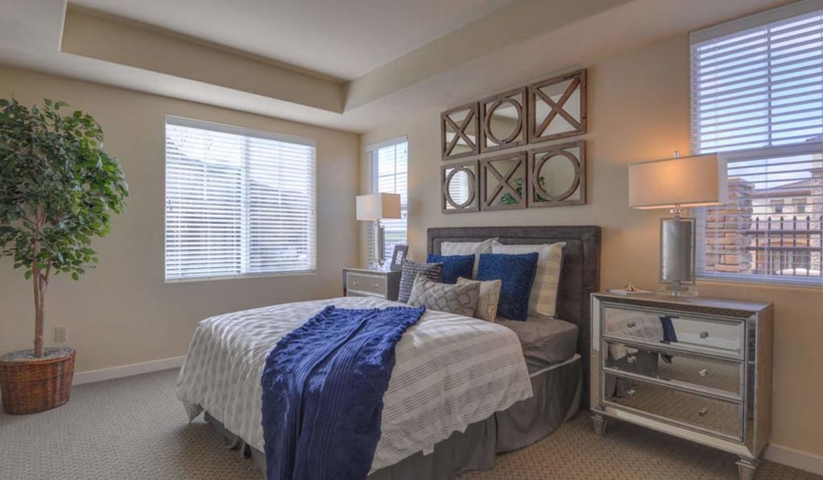 Bedroom with lots of natural light at Pearl Creek in Roseville, California