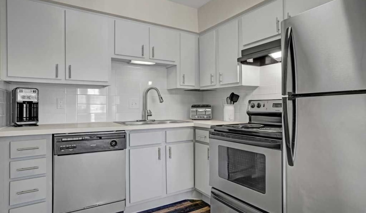 Apartment kitchen at Latitude 2976 in Houston, Texas
