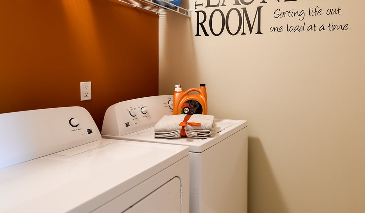 Laundry room at Encore Townhomes in Utica, Michigan