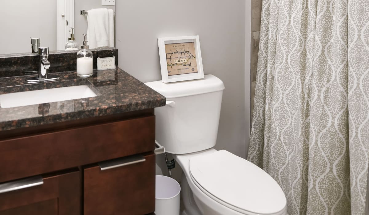 Bathroom with a quality toilet at Encore Townhomes in Utica, Michigan