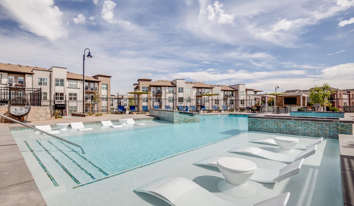 Beautiful pool at The Wright Apartments in Centennial, Colorado