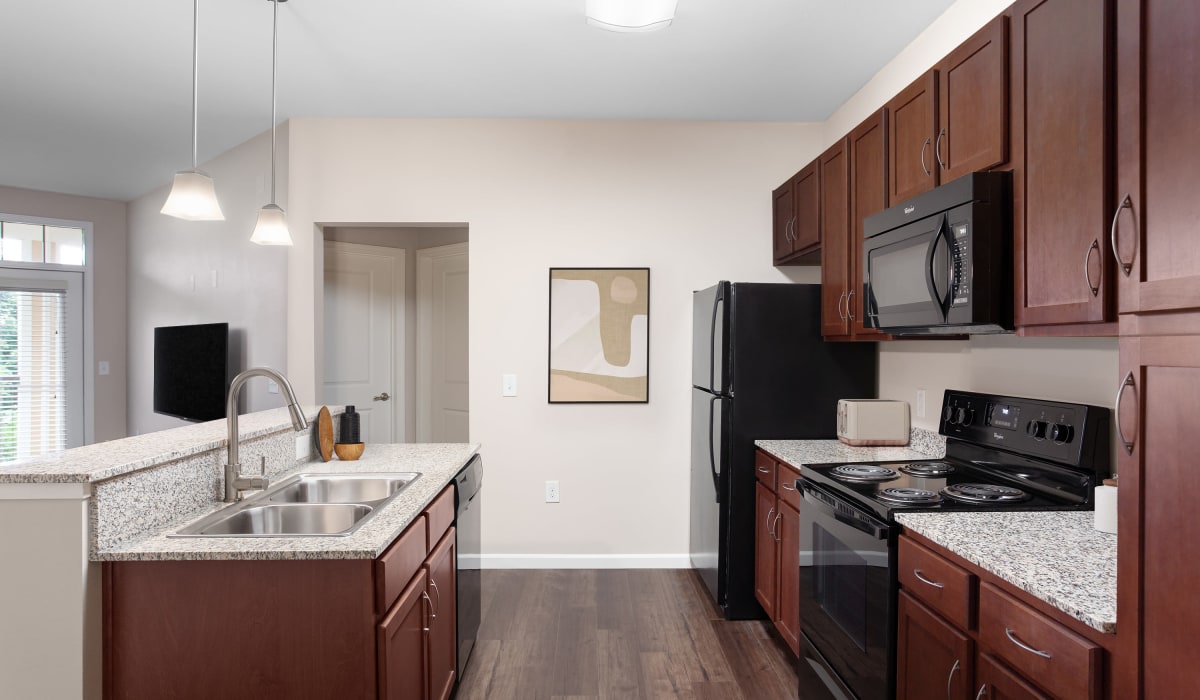 Spacious kitchen with stainless steel appliances at Cantare at Indian Lake Village in Hendersonville, Tennessee
