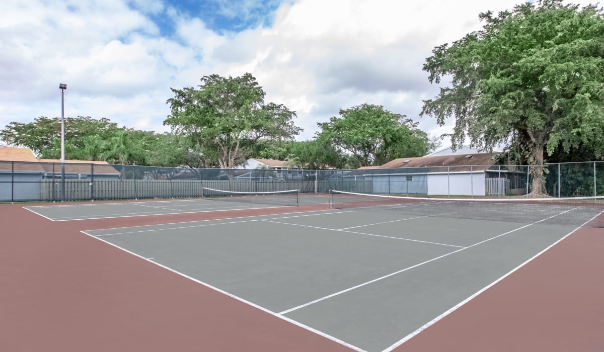 Tennis courts at Sunrise on the Green in Sunrise, Florida