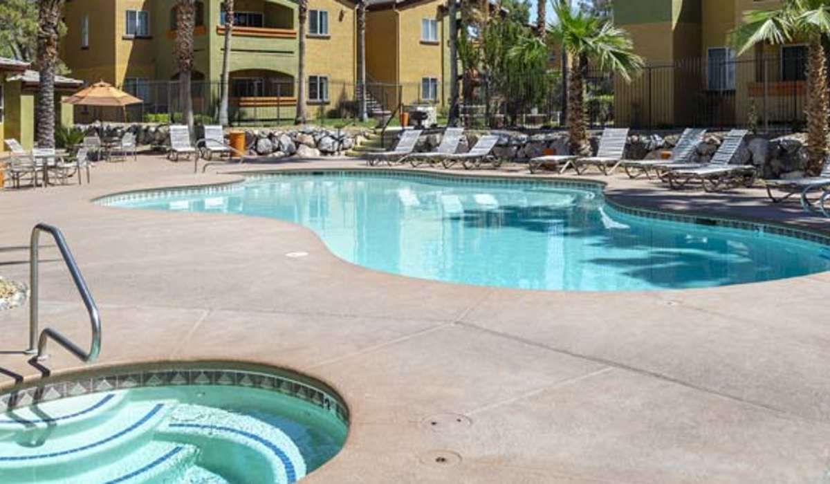 Pool and hot tub at La Serena at the Heights in Henderson, Nevada