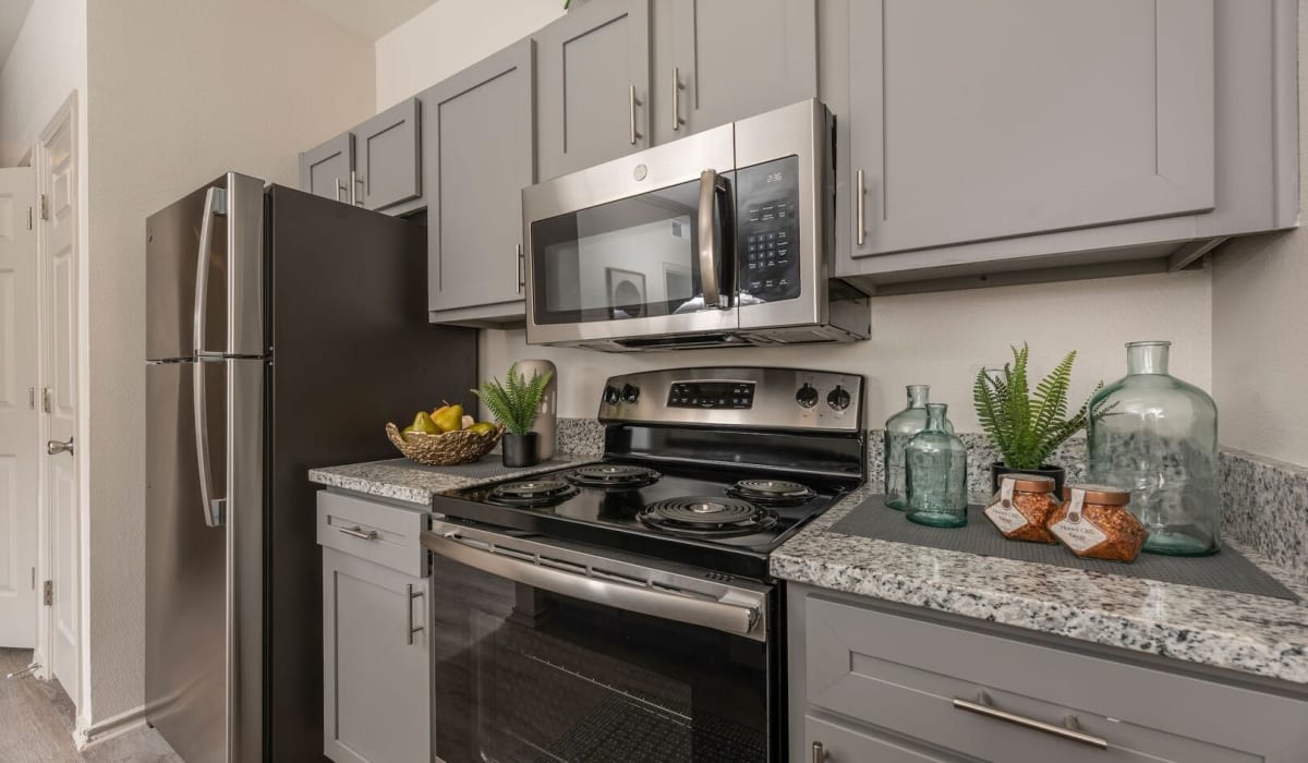 Kitchen cabinets at Sheffield Square in Grand Prairie, Texas