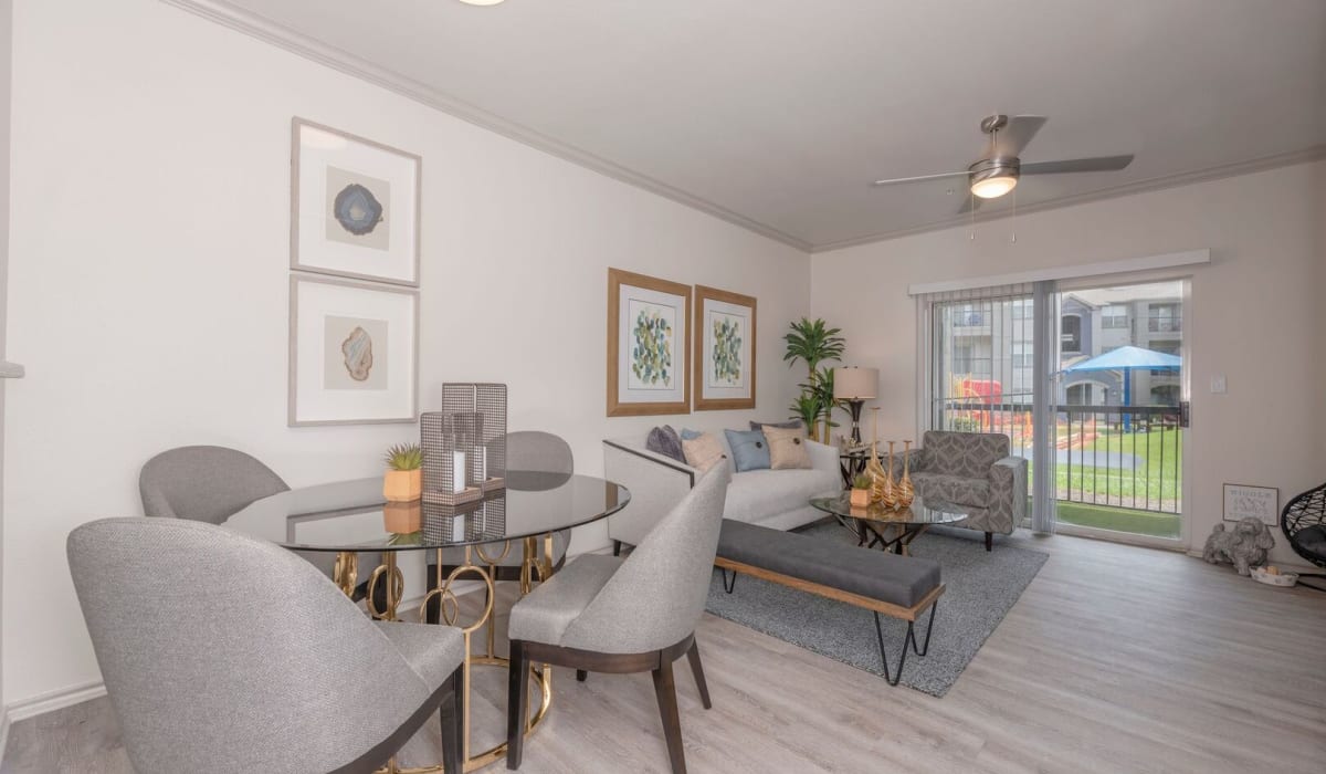 dining and living area at Sheffield Square in Grand Prairie, Texas