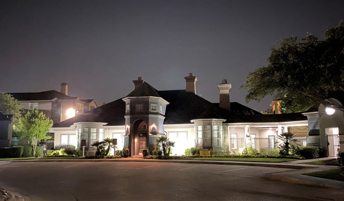 exterior of building at night at Sheffield Square in Grand Prairie, Texas