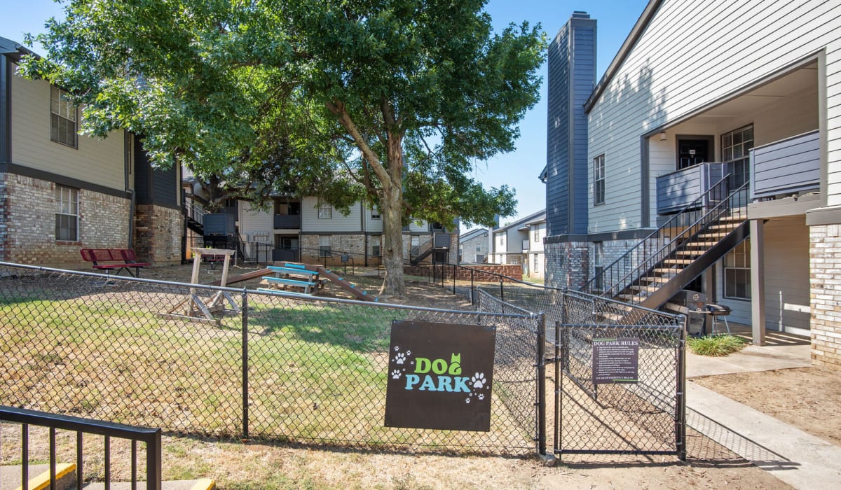 Dog park at Belmont Estates in Arlington, Texas