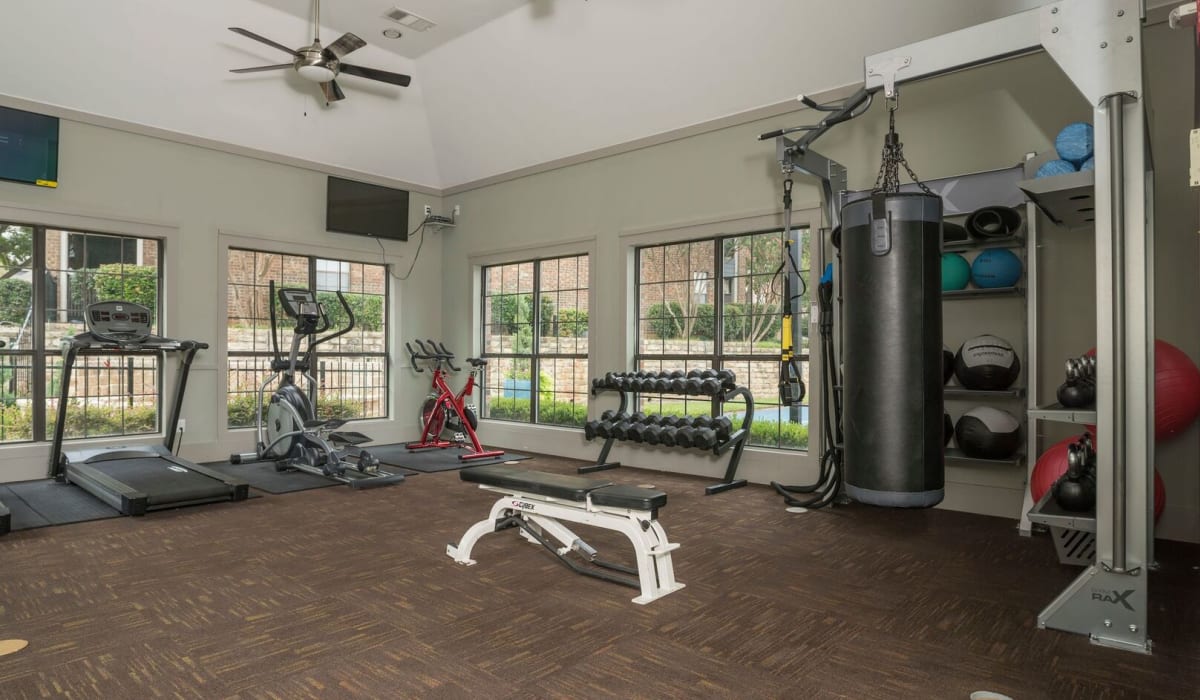 Fitness center at Overlook at Bear Creek in Euless, Texas