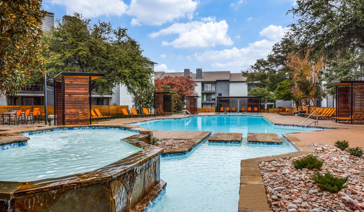 Beautiful pool at Birch Apartment Homes in Dallas, Texas
