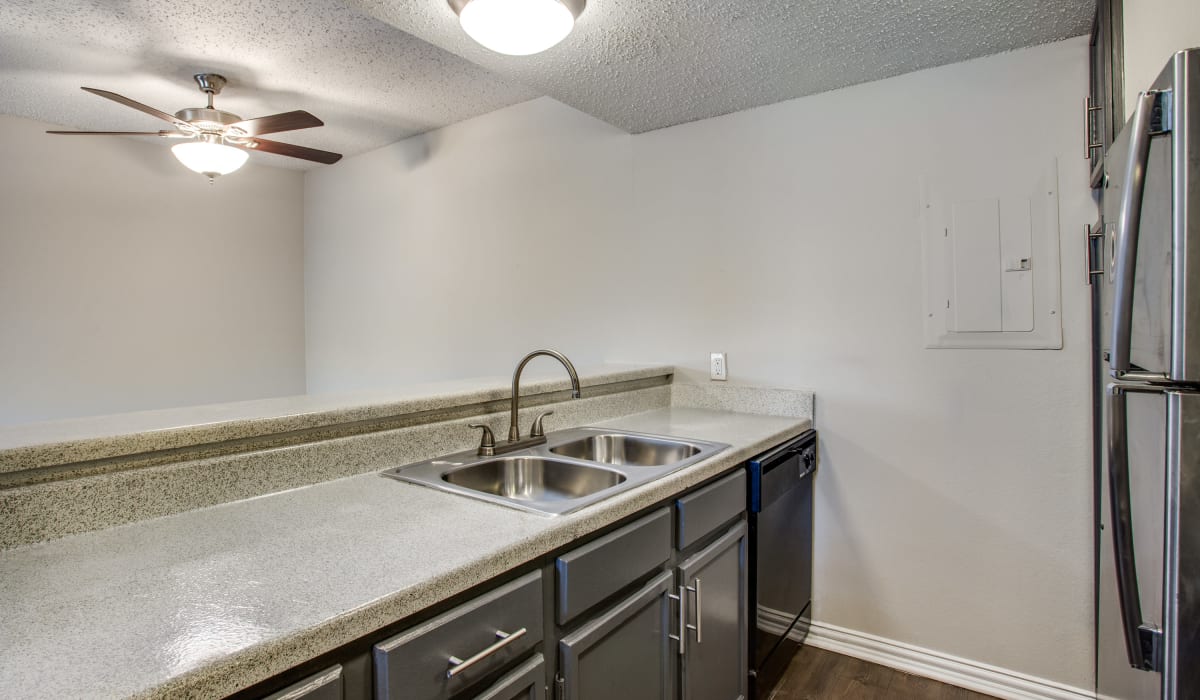 Kitchen with coutertops at Decker Apartment Homes in Ft Worth, Texas