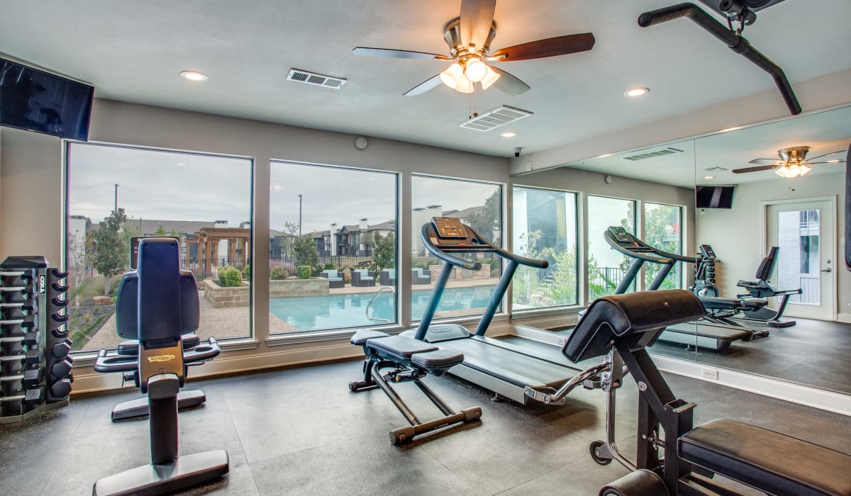 Modern gym at Decker Apartment Homes in Ft Worth, Texas