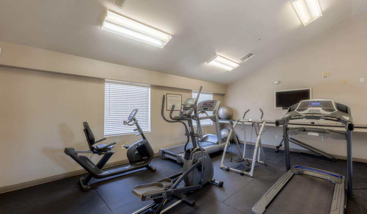 Treadmills in a gym at La Serena at the Parque in North Las Vegas, Nevada