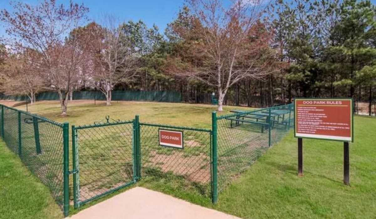 A fenced dog park at Ten68 West in Dallas, Georgia