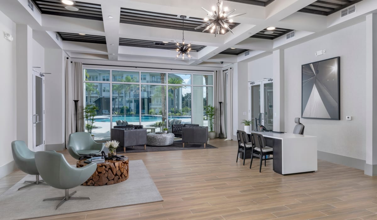 Lounge seating for residents in the clubhouse at Sentosa Riverview in Riverview, Florida
