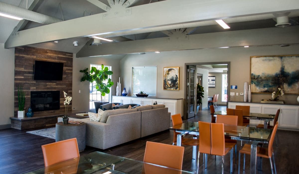 Community lobby at Waterford Cove in Sacramento, California
