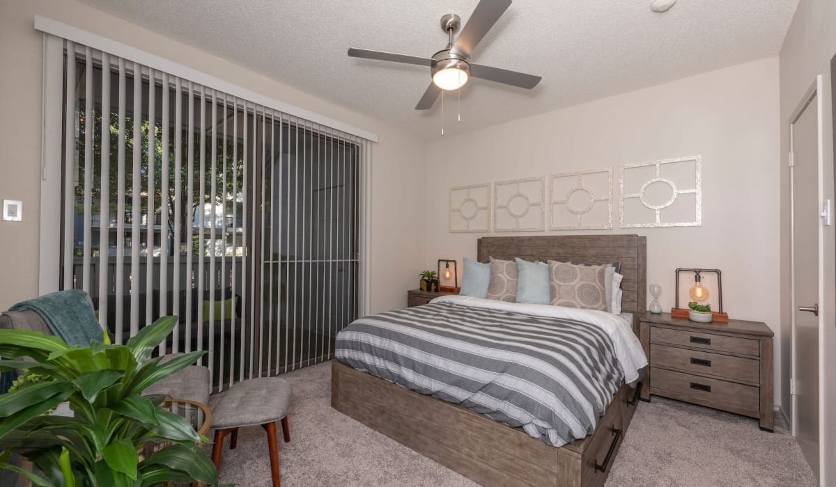 Cozy bedroom at Gardens of Valley Ranch in Irving, Texas