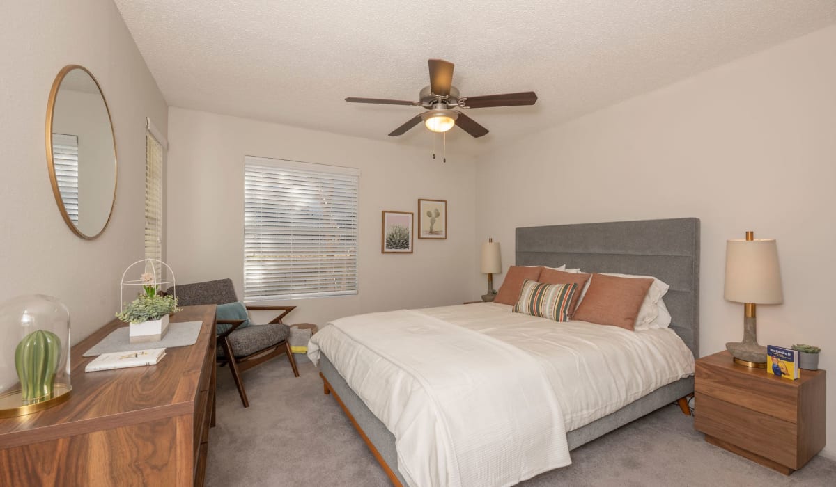 Cozy bedroom at Grace Woods in Austin, Texas