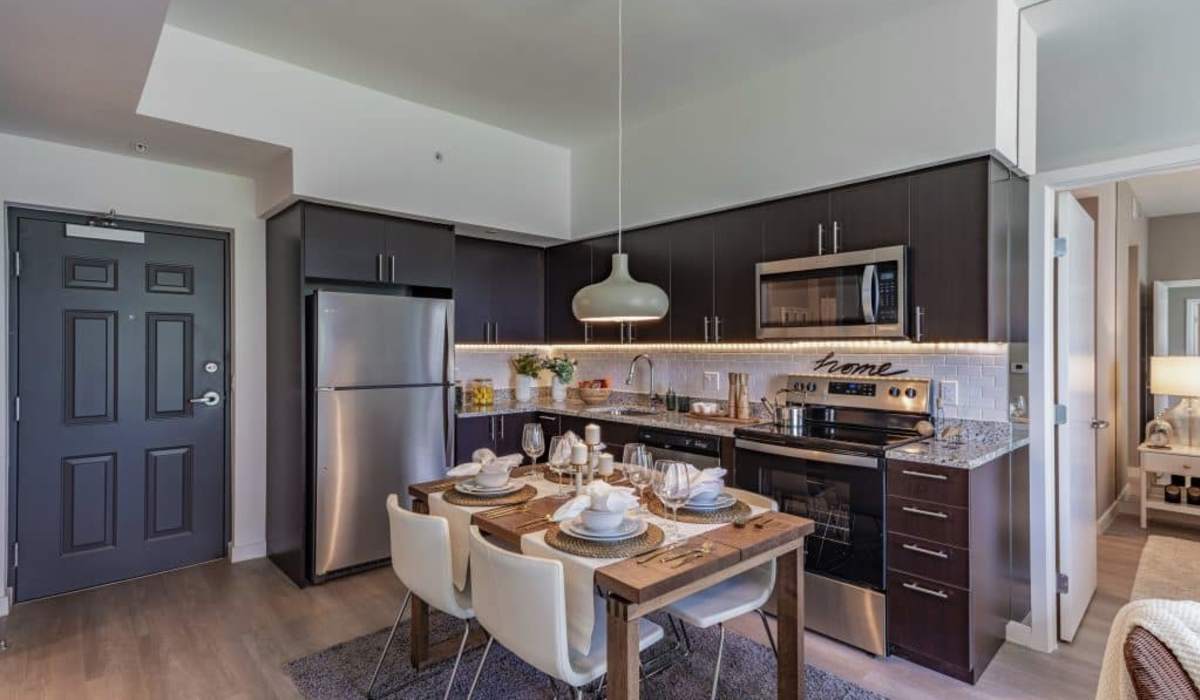 Kitchen with stainless steel appliance  at Palm Beach Preserve in West Palm Beach, Florida