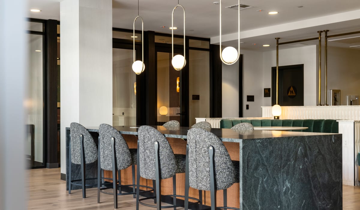 elegant cafeteria chairs and tables at Aster in Long Beach, California
