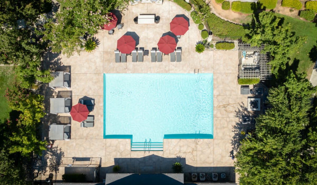 Aerial view of the pool at The Preserve at Creekside in Roseville, California