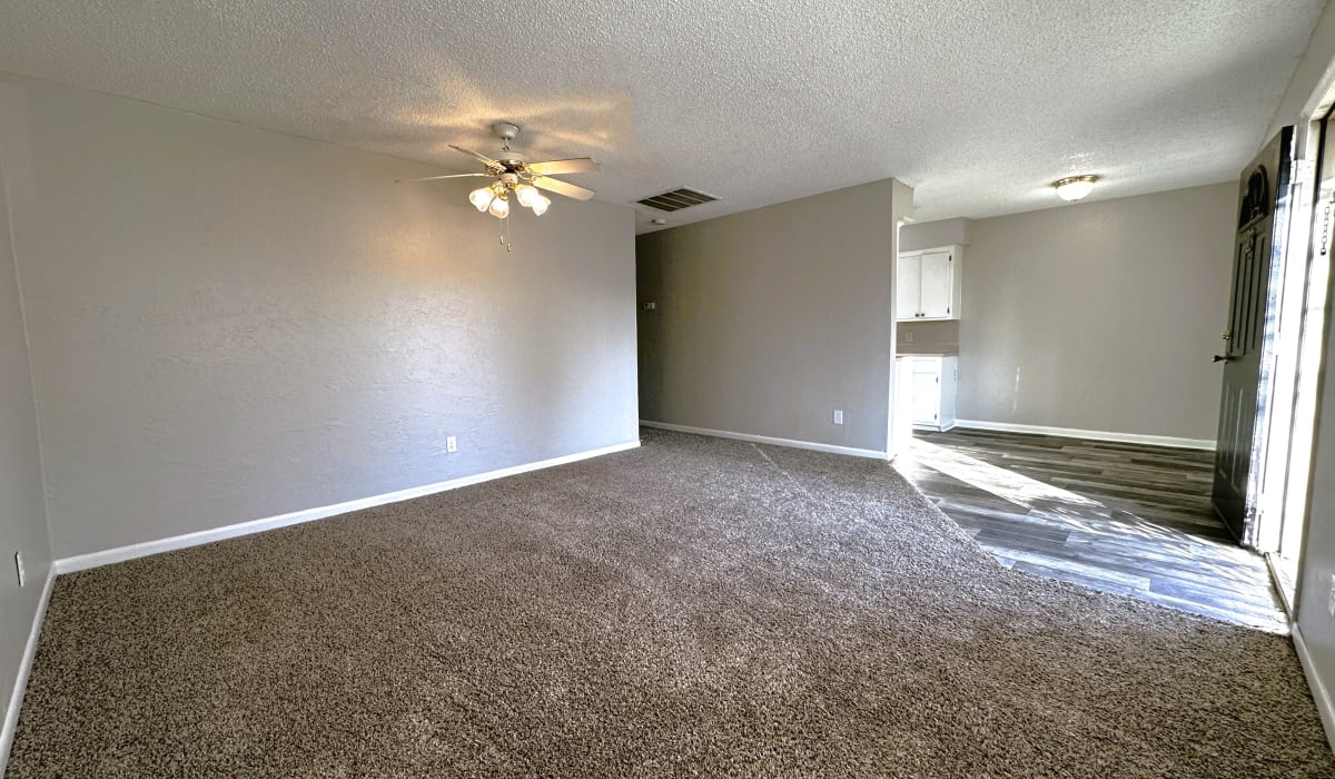 Entry and living room at Paragon Apartments in Lawton, Oklahoma