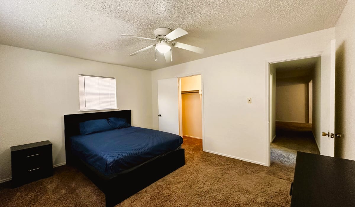 Furnished bedroom in Regency Apartments in Lawton, Oklahoma