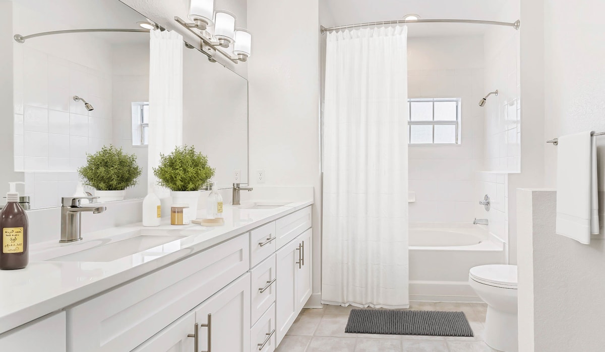 Elegant bathroom at Heritage on Millenia Apartments in Orlando, Florida
