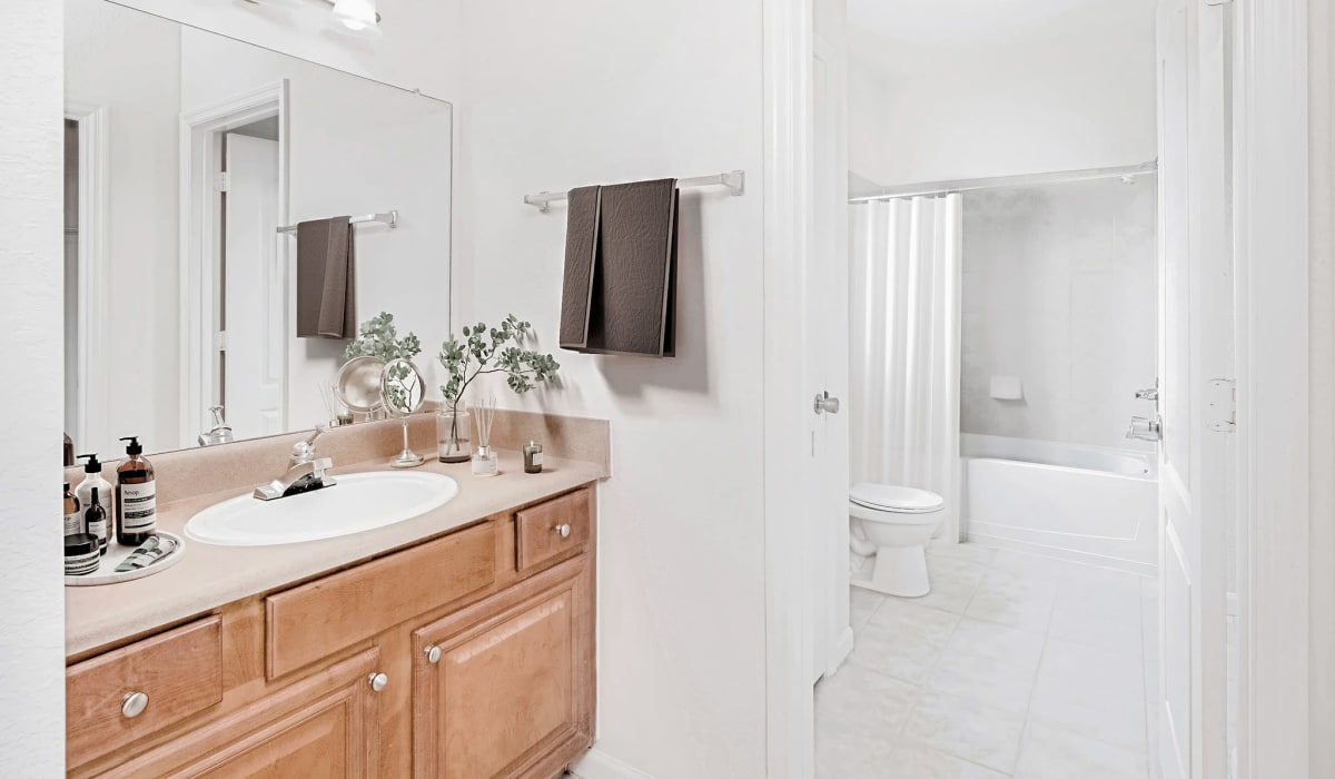 Spacious bathroom at Heritage on Millenia Apartments in Orlando, Florida