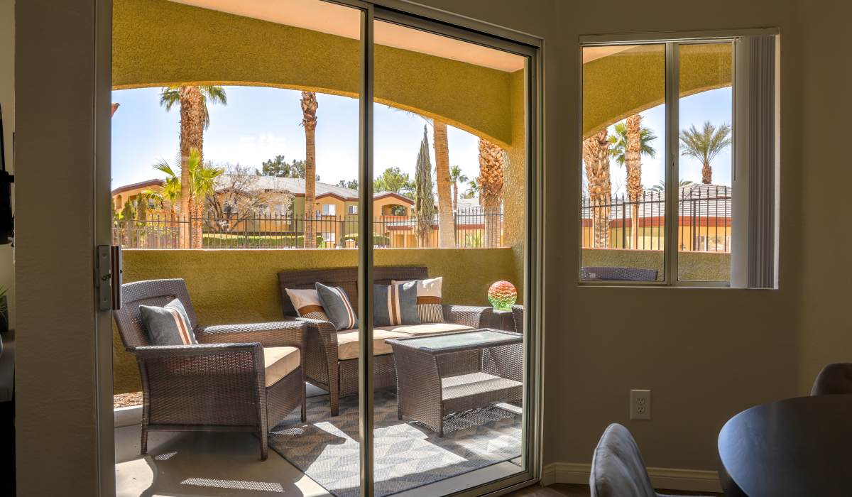 Porch attached to an unit at La Serena at the Heights in Henderson, Nevada