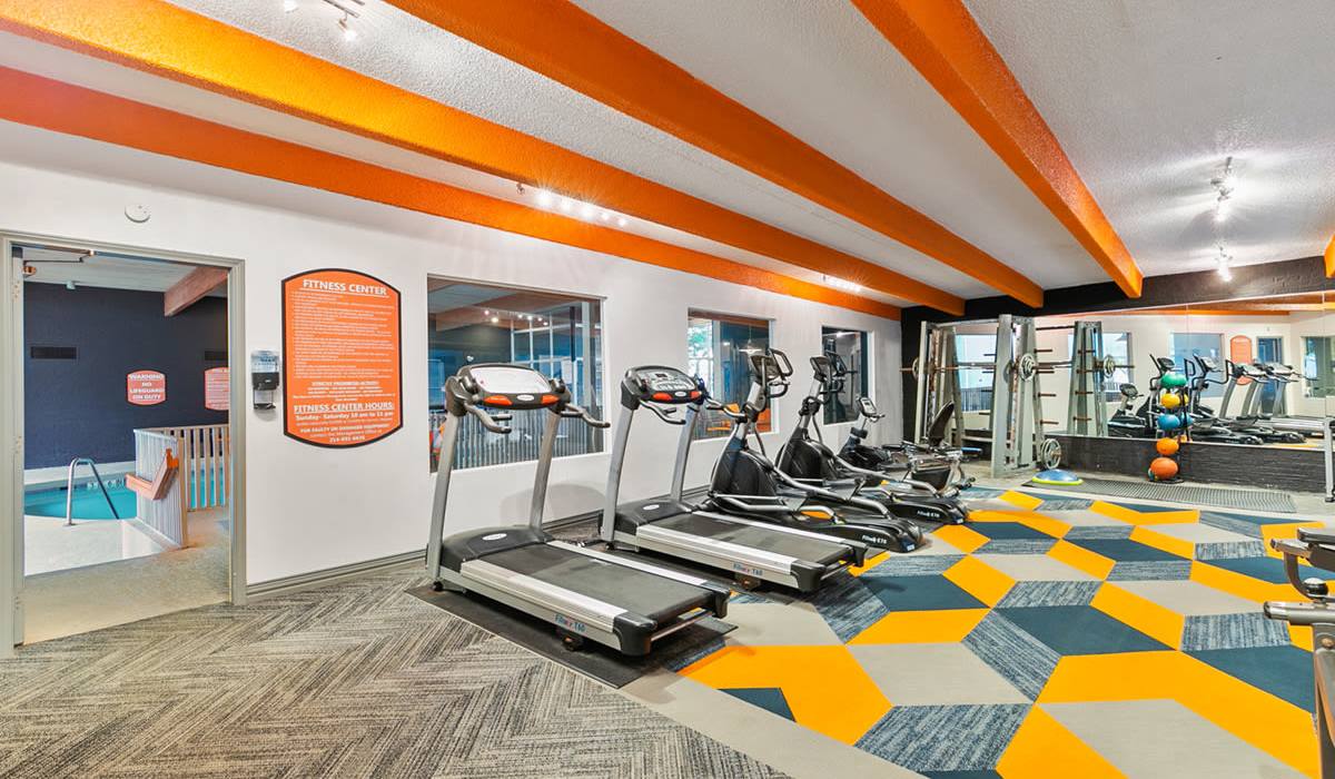 Fitness center at The Pearl at Midtown in Dallas, Texas