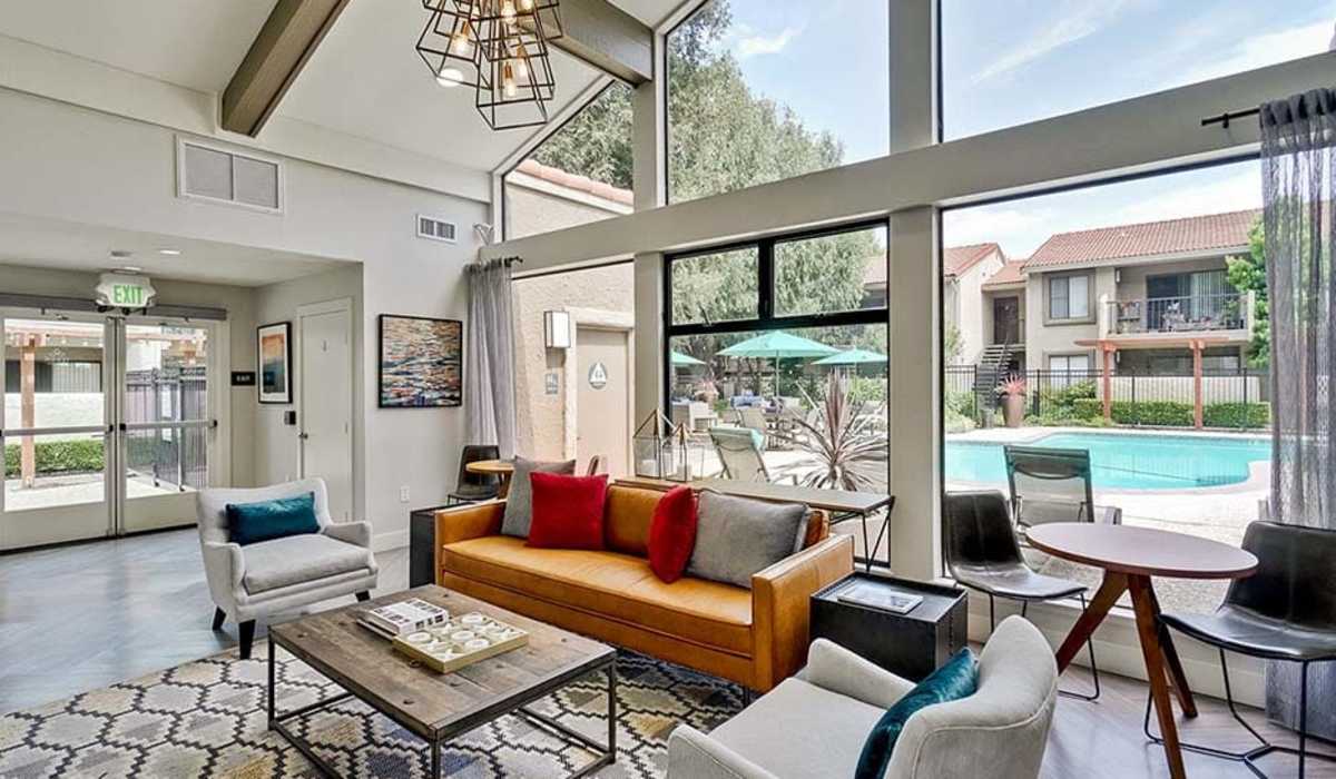Community area near pool at Villas Willow Glen in San Jose, California