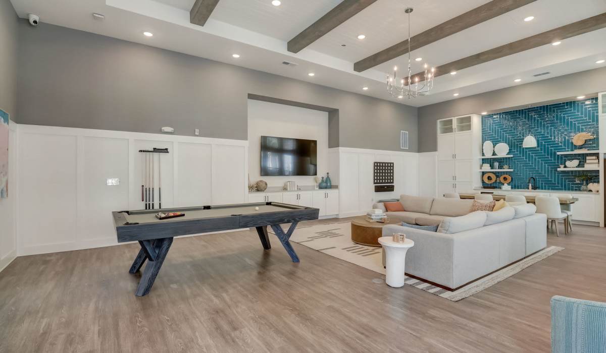 Billiard table in our clubhouse at Seaton Preserve in Jacksonville, Florida