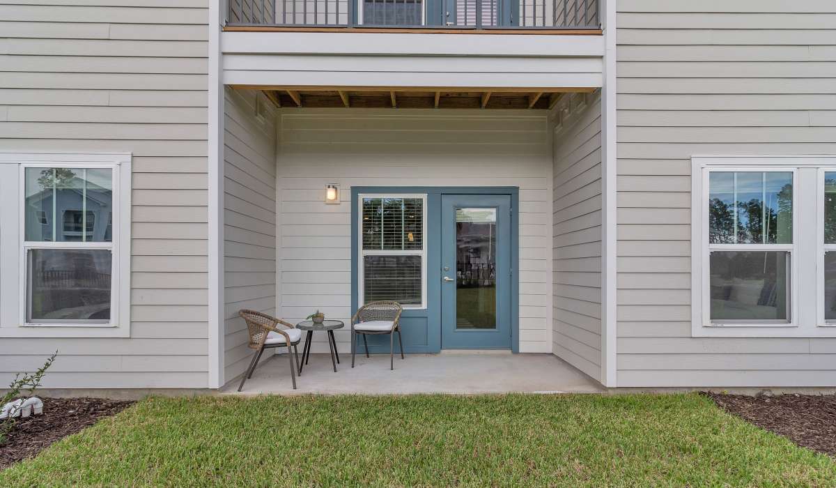 Patio area of an apartment at Seaton Preserve in Jacksonville, Florida