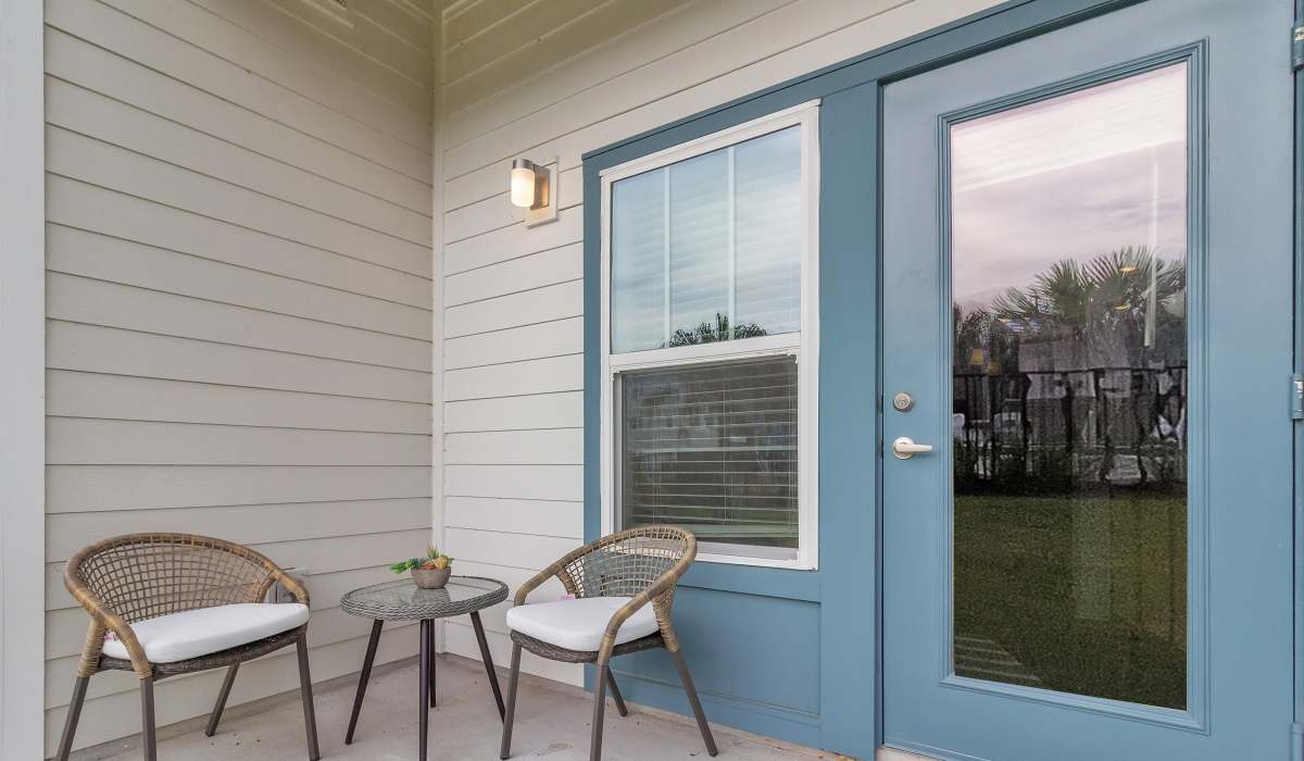 Outdoor patio of a model home at Seaton Preserve in Jacksonville, Florida