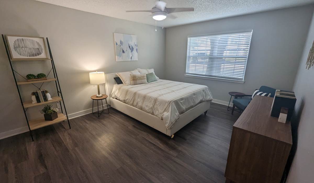 Apartment bedroom at Sangria Park in Austin, Texas