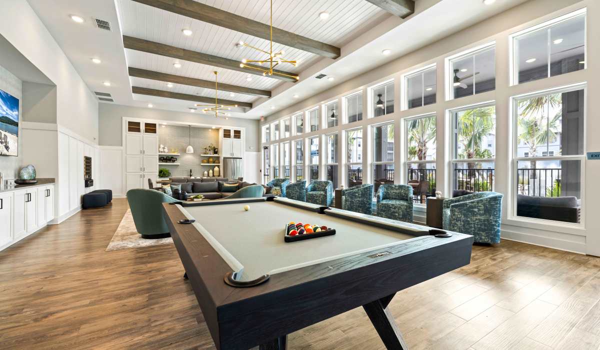 Billiard table in the clubhouse at Collins Preserve in Jacksonville, Florida
