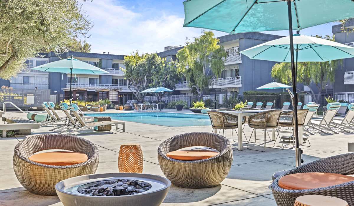 Fire pits and Pool at Citra in Sunnyvale, California