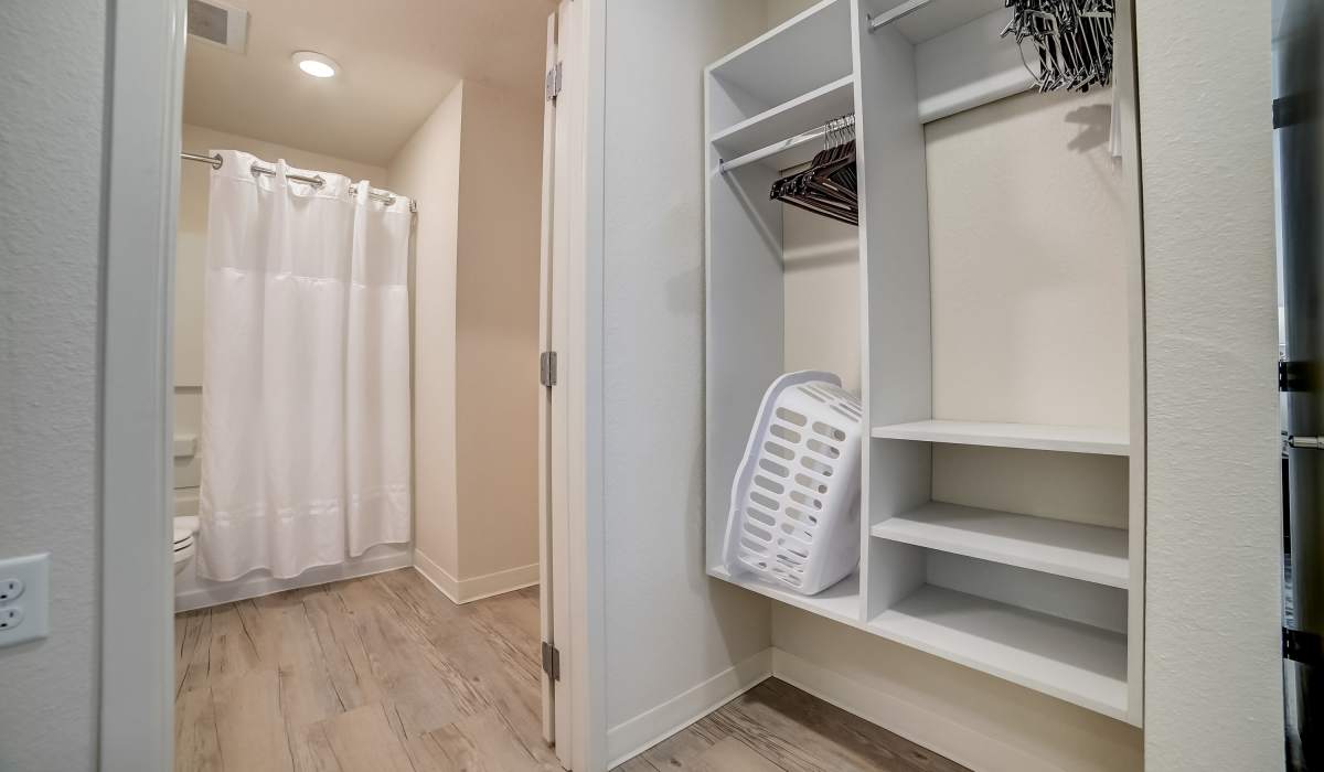 Closet in bathroom Simplicity at the Rim in San Antonio, Texas