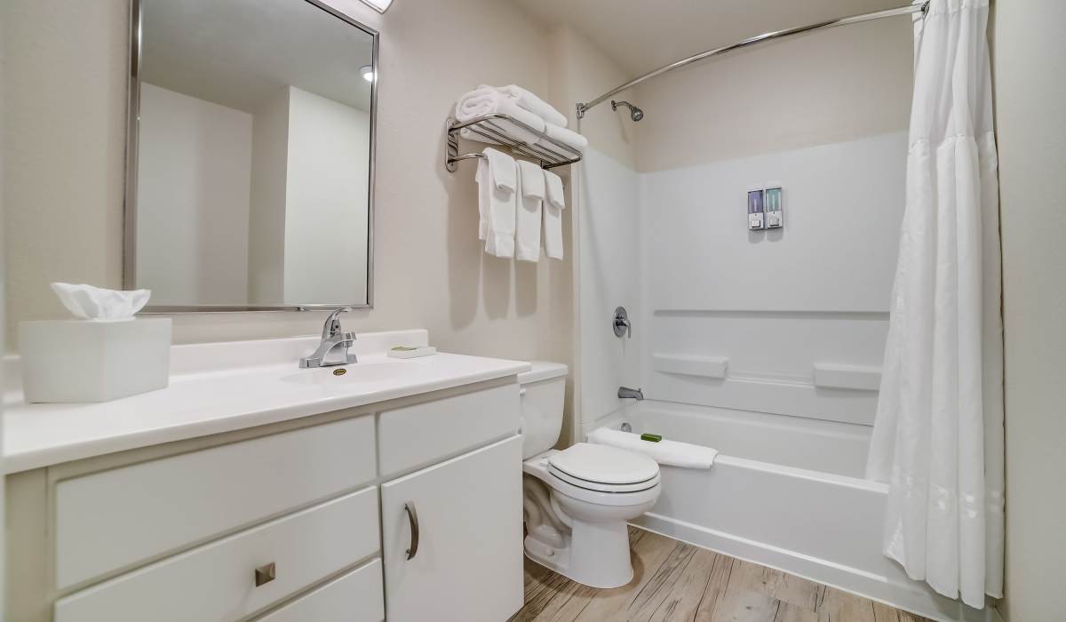 Bathroom with vanity Simplicity at the Rim in San Antonio, Texas