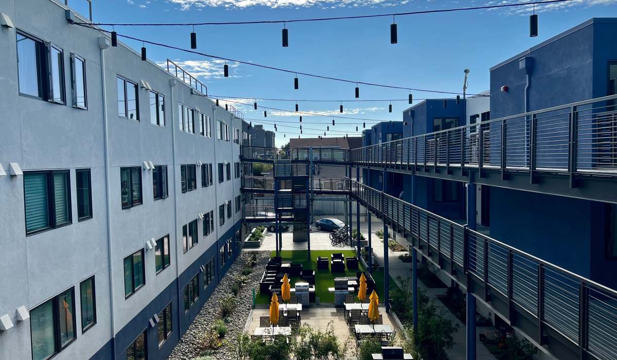 View of the courtyard at 1919 Market Street in Oakland, California