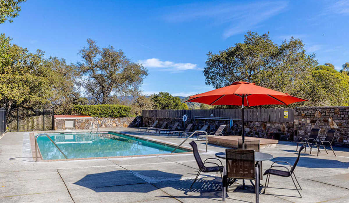 The community swimming pool at Silverado Gardens in Napa, California